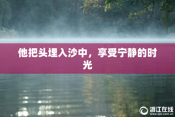 他把头埋入沙中，享受宁静的时光