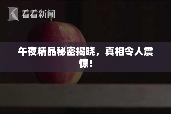 午夜精品秘密揭晓，真相令人震惊！