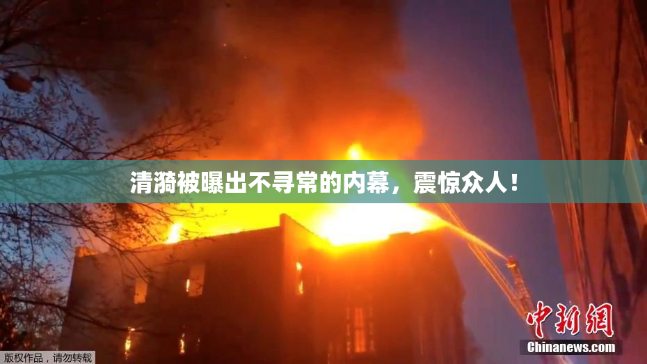 清漪被曝出不寻常的内幕，震惊众人！