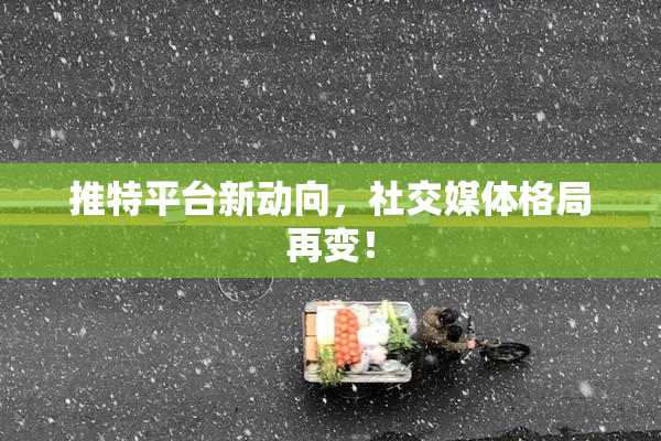 推特平台新动向，社交媒体格局再变！