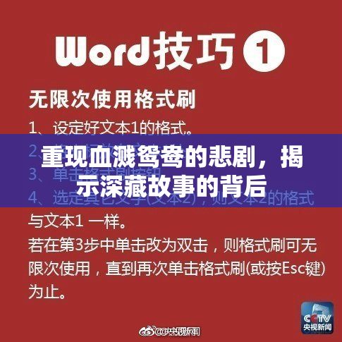 重现血溅鸳鸯的悲剧，揭示深藏故事的背后