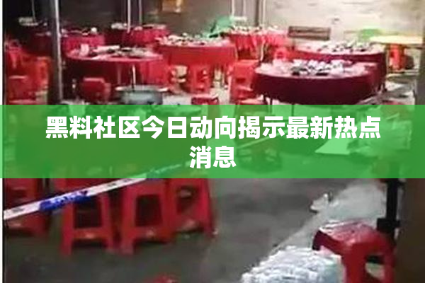 黑料社区今日动向揭示最新热点消息