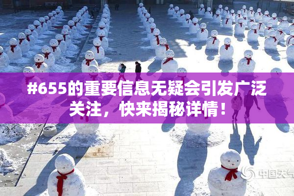 #655的重要信息无疑会引发广泛关注，快来揭秘详情！
