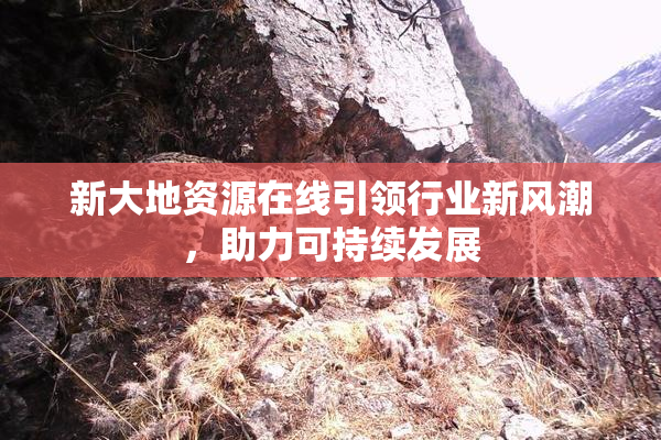 新大地资源在线引领行业新风潮，助力可持续发展