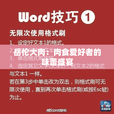 岳伦大肉：肉食爱好者的味蕾盛宴
