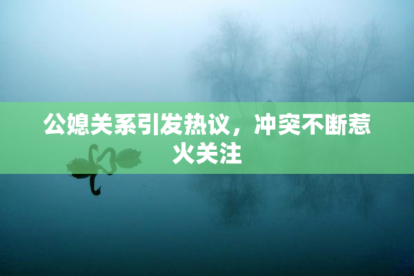 公媳关系引发热议，冲突不断惹火关注