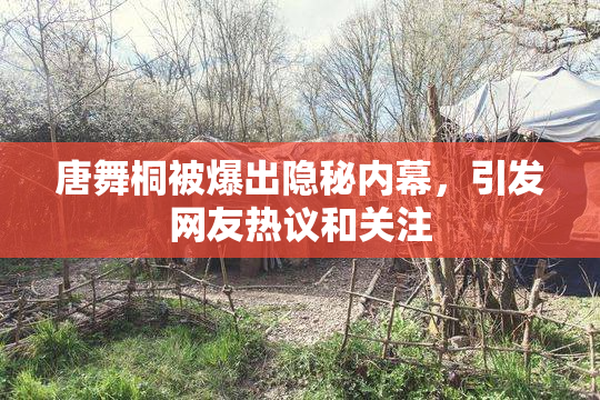 唐舞桐被爆出隐秘内幕，引发网友热议和关注