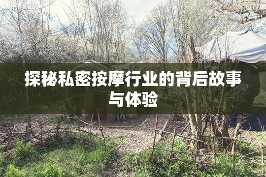 探秘私密按摩行业的背后故事与体验
