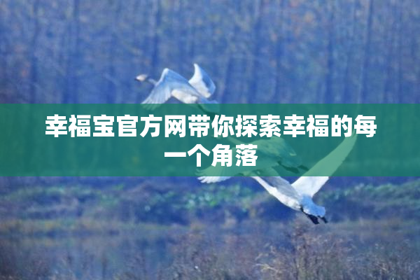幸福宝官方网带你探索幸福的每一个角落