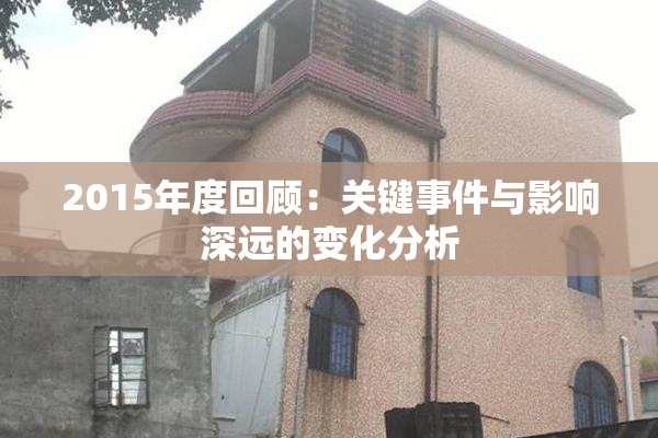 2015年度回顾：关键事件与影响深远的变化分析