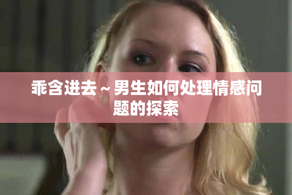 乖含进去～男生如何处理情感问题的探索