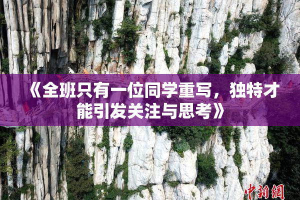 《全班只有一位同学重写，独特才能引发关注与思考》