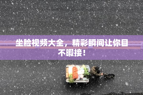 坐脸视频大全，精彩瞬间让你目不暇接！