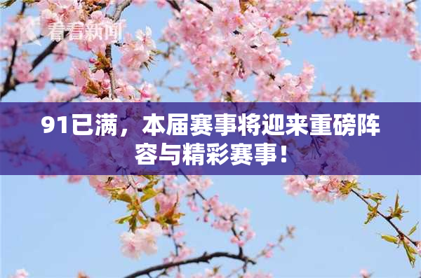 91已满，本届赛事将迎来重磅阵容与精彩赛事！