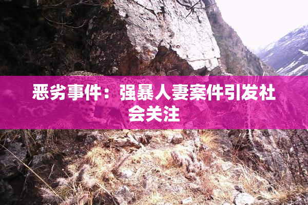 恶劣事件：强暴人妻案件引发社会关注
