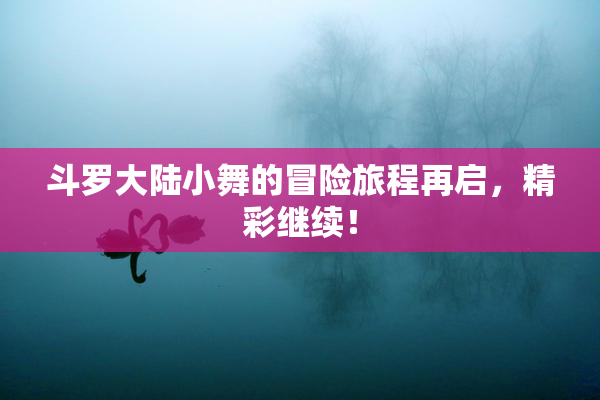 斗罗大陆小舞的冒险旅程再启，精彩继续！