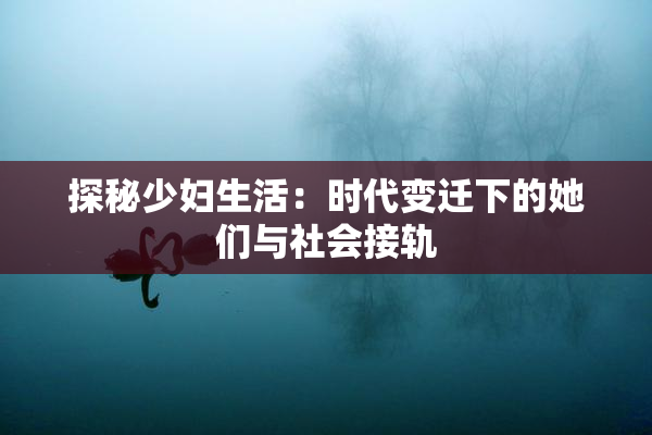 探秘少妇生活：时代变迁下的她们与社会接轨