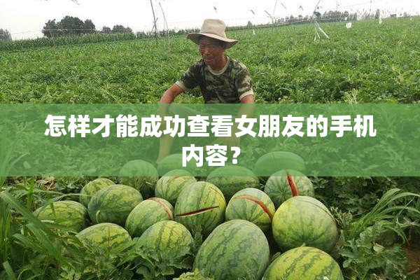 怎样才能成功查看女朋友的手机内容？