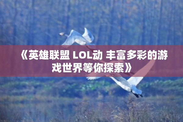 《英雄联盟 LOL动 丰富多彩的游戏世界等你探索》