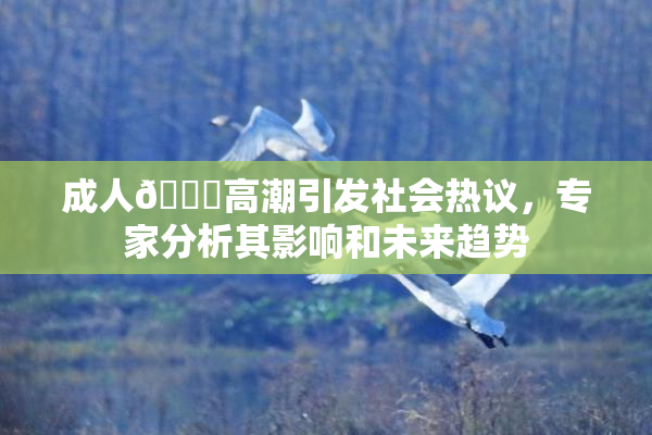 成人🔞高潮引发社会热议，专家分析其影响和未来趋势