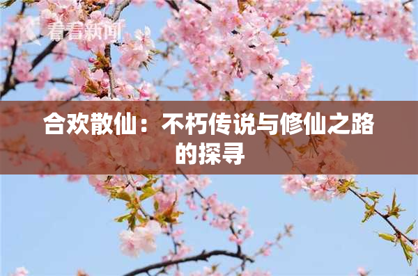 合欢散仙：不朽传说与修仙之路的探寻