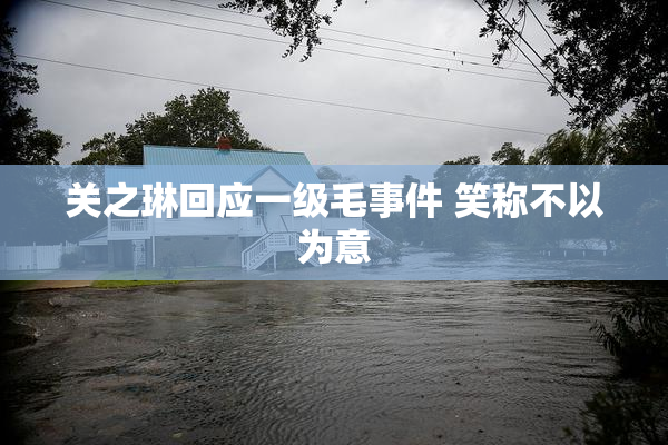 关之琳回应一级毛事件 笑称不以为意
