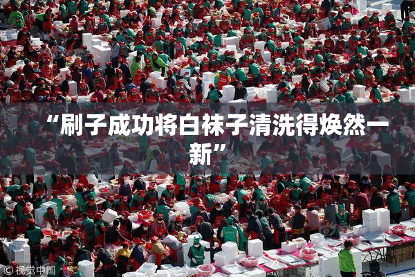 “刷子成功将白袜子清洗得焕然一新”