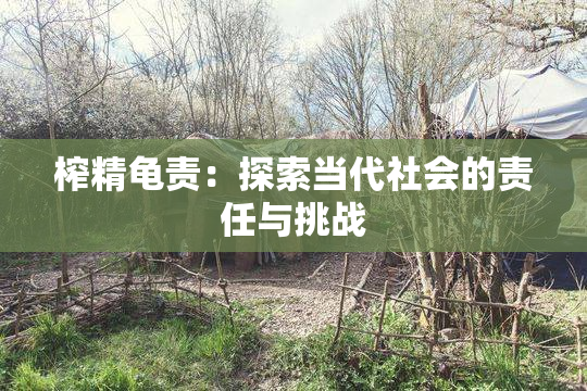 榨精龟责：探索当代社会的责任与挑战