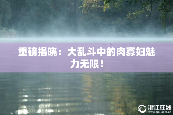重磅揭晓：大乱斗中的肉寡妇魅力无限！