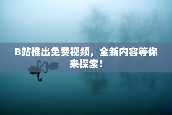 B站推出免费视频，全新内容等你来探索！
