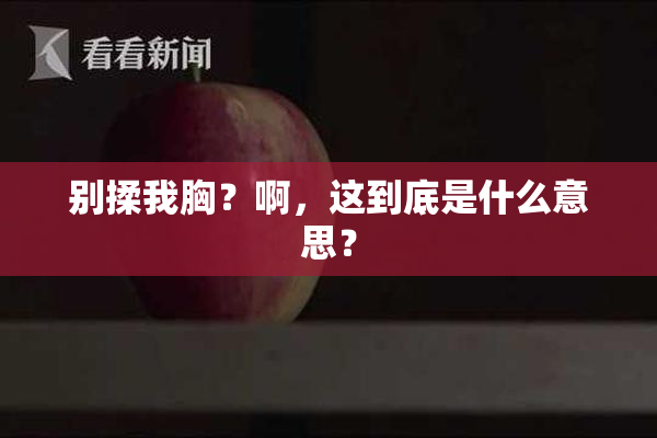 别揉我胸？啊，这到底是什么意思？