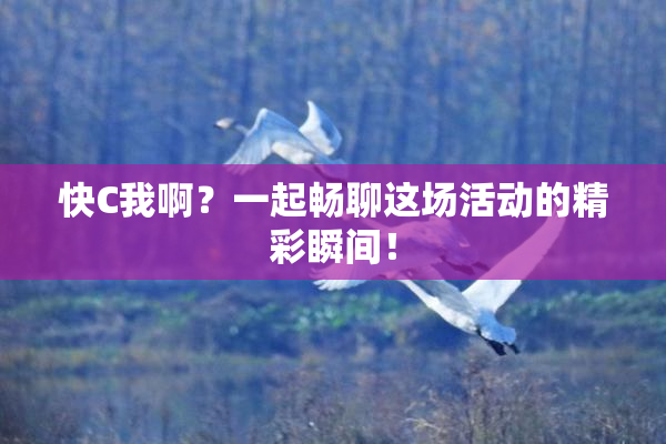 快C我啊？一起畅聊这场活动的精彩瞬间！