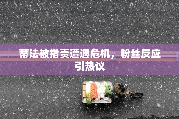 蒂法被指责遭遇危机，粉丝反应引热议