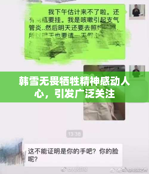 韩雪无畏牺牲精神感动人心，引发广泛关注
