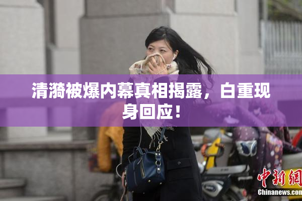 清漪被爆内幕真相揭露，白重现身回应！