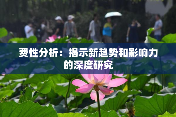 费性分析：揭示新趋势和影响力的深度研究