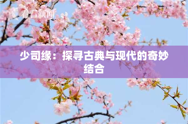 少司缘：探寻古典与现代的奇妙结合