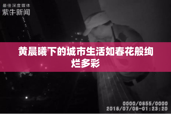 黄晨曦下的城市生活如春花般绚烂多彩