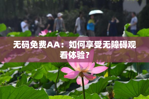 无码免费AA：如何享受无障碍观看体验？