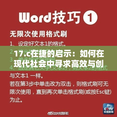 17.c在捷的启示：如何在现代社会中寻求高效与创新并存的解决方案