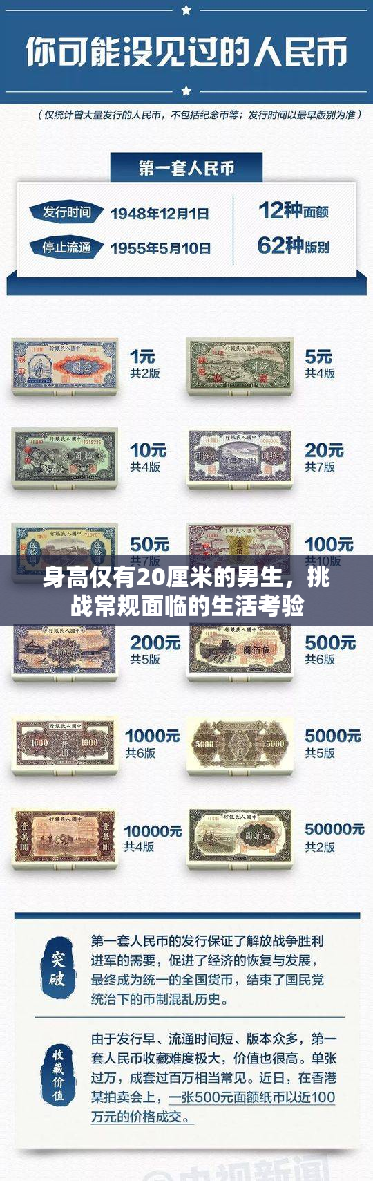 身高仅有20厘米的男生，挑战常规面临的生活考验
