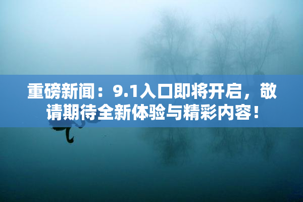 重磅新闻：9.1入口即将开启，敬请期待全新体验与精彩内容！