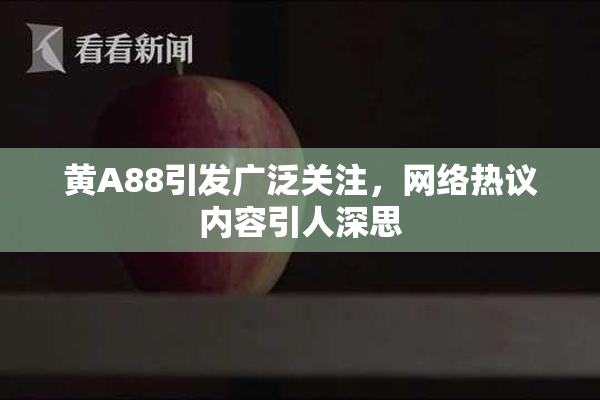 黄A88引发广泛关注，网络热议内容引人深思