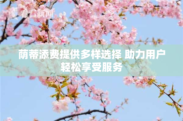 荫蒂添费提供多样选择 助力用户轻松享受服务