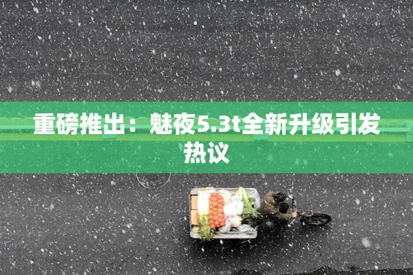 重磅推出：魅夜5.3t全新升级引发热议
