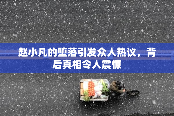赵小凡的堕落引发众人热议，背后真相令人震惊