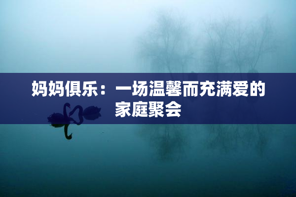 妈妈俱乐：一场温馨而充满爱的家庭聚会